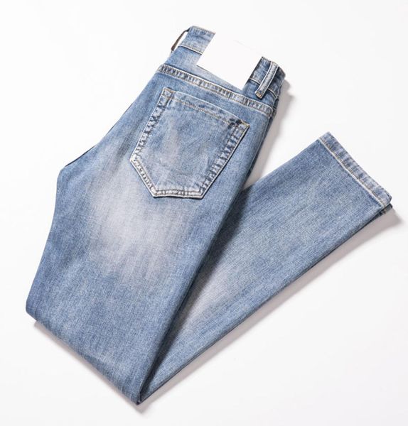 

mens jeans distressed ripped biker slim fit motorcycle biker denim designer hip hop men jean sell size 2838 q93248992621, Blue