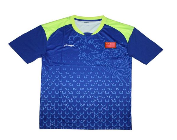 

lining men china table tennis shirts with chinese flag ping pong tshirts table tennis clothes 6031a7061112, White;yellow