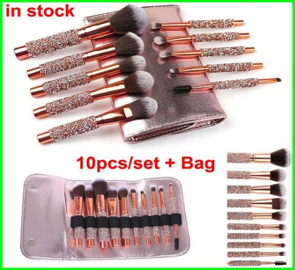 

makeup brushes diamondstudded brush 10pcs set foundation powder brushes eyeshadow contour concealer blush eyeliner brow cosmetic 5218004