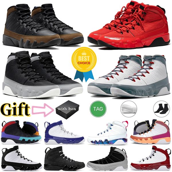 

with box 9 basketball shoes jumpman 9s men women chile red black white bred space jace racer blue yellow particle grey mens womens outdoor s