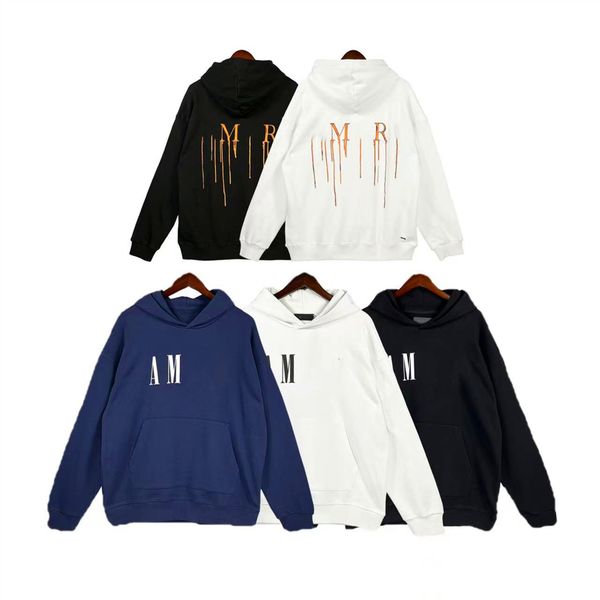 

designer hoodie men hoodies sweatshirt terry cloth embroidery loose drawstring stretch athleisure hip hop lapel thick kangaroo pockets hoody, Black