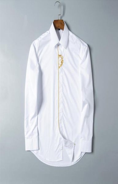

luxurys designers whole mens dress shirts solid slim long sleeve brand working clothing chemise homme camisa social masculina 8895804, White;black