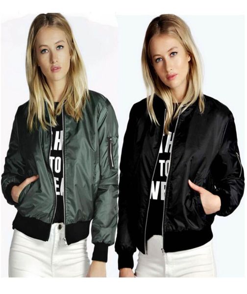 

new brand thin jacket 2016 spring women celeb bomber long sleeve coat casual stand collar slim short outerwear plus size7533014, Black;brown
