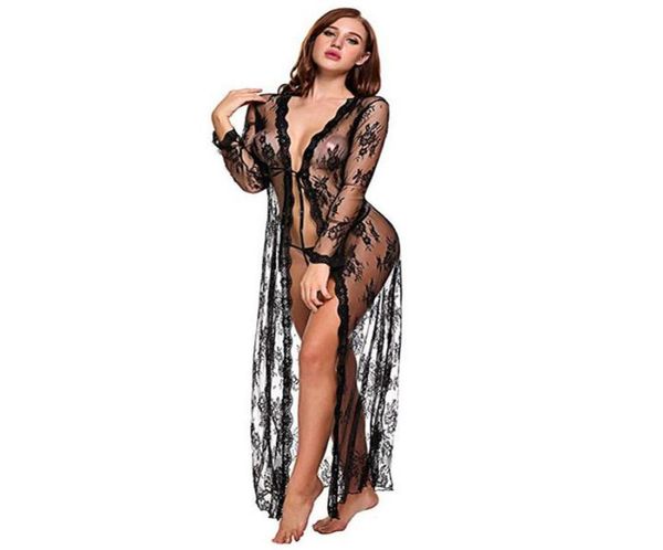 

erotic perspective lace lingerie women babydoll kimono robe underwear plus size porno sexi langerie costumes t22598211, Red;black