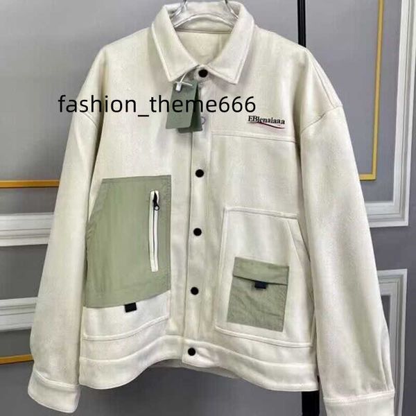 

2023 autumn pockets turn-down collar jackets men suede street fashion long sleeve buttons outwear short slim fit coats bb paris designer, Black;brown