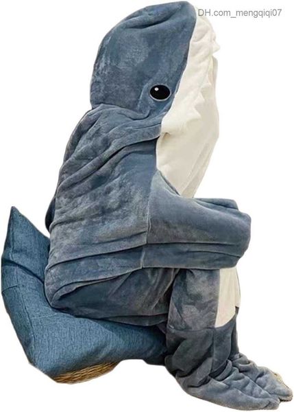 

blankets swaddling soft cartoon flannel shark blanket sleeping bag pajamas wearable blanket suitable for children and adults air z230809