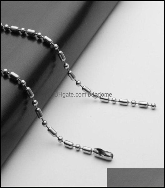 

chains necklaces pendants jewelry stainless steel 24mm beaded ball bamboo link necklace 50cm 55cm 60cm 65cm 70cm for drop deliver3257449, Silver