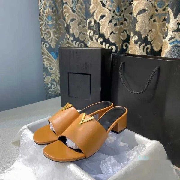 

2023-designer shoes women high heels summer sandals metal one strap thick heel high heels outdoor shoes open toe slippers, Black