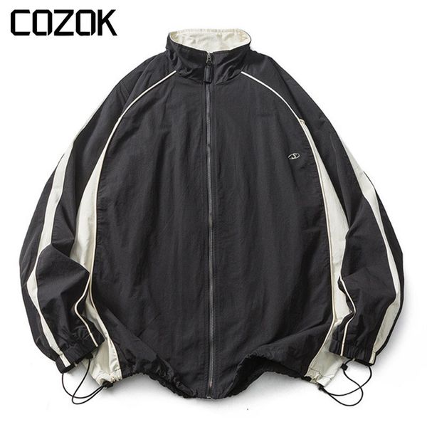 

mens jackets vintage y2k men women korean streetwear harajuku patchwork windbreak techwear oversized couple spring outerwear 230809, Black;brown