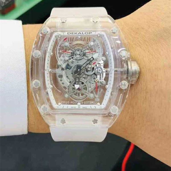 

barrel hollow mechanical watch transparent net red men's rm056