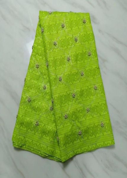 

5yards pc sale lemon green bazin lace fabric with beads and rhine african brocade cotton material for party dress bz2788329246, Black;white