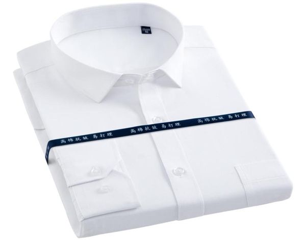 

men039s long sleeve solid dress shirt with left chest pocket white business regularfit formal broadclothtwillstripe work shi6345294, White;black