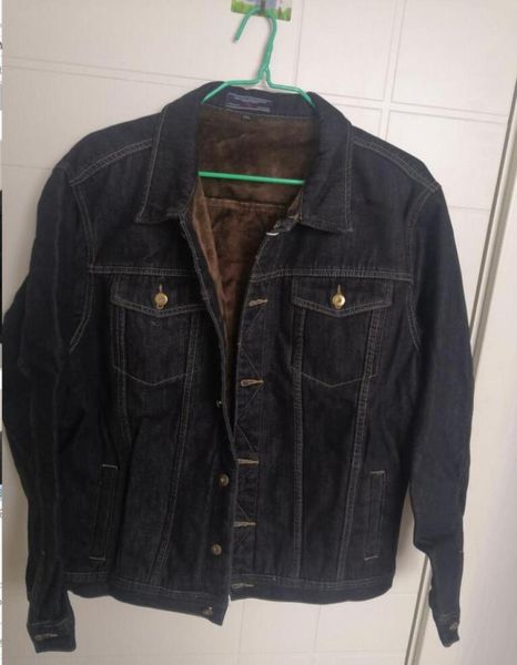 

new spring warm black jeans trendy jacket men streetwear cowboy denim hip hop warm pluze size 3xl4xl5xl coats6689349, Black;brown