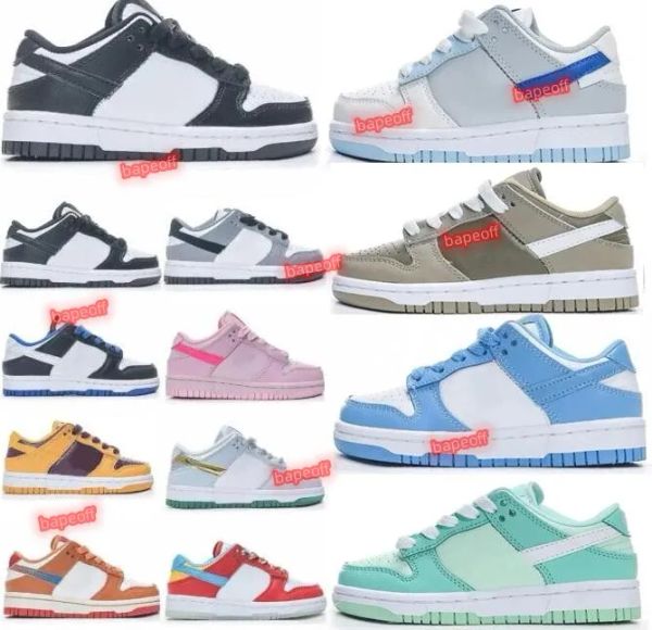 

2023 new kids shoes chunky low girls boys youth toddlers baby sneakers designer running shoe pink panda black kid infants athletic'&#03