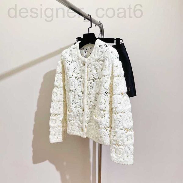 

women's knits & tees designer shenzhen nanyou clothing ce home hook flower sweater autumn and winter new cardigan small fragrant knitte, White