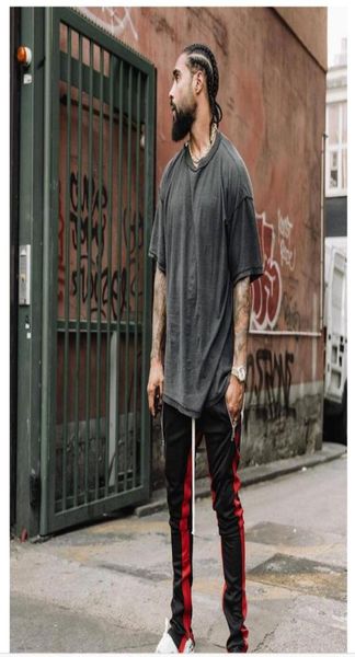 

spring summer side zipper pants hip hop style fashion urban sports running clothing crawler leg zip vintage jogger pants black red2749732