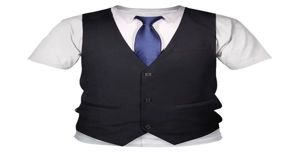 

funny suit 3d t shirt graphic tuxedo bow tie digital printed tshirts men summer fashion short sleeve streetwear vest 8064245, White;black