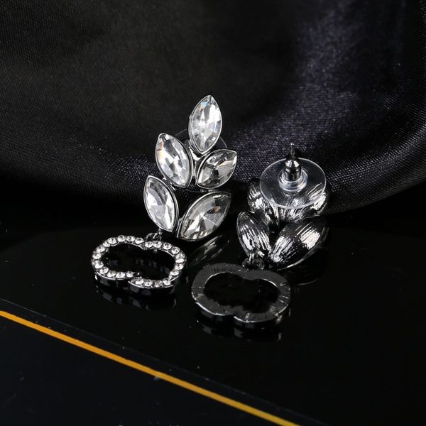 

2023 various simple luxury desinger letter ccity stud long dangle earrings pearl tassel channel crystal wedding party jewelry accessories ax, Golden;silver