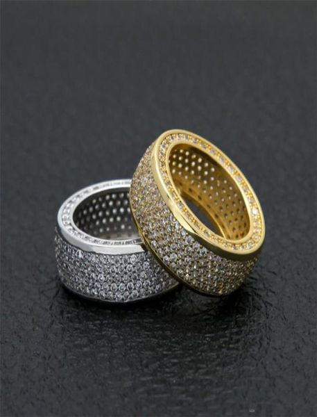 

mens ring hip hop jewelry zircon iced out stainless steel rings luxury gold plated for lover fashion jewelry whole blingbling 6290901, Silver