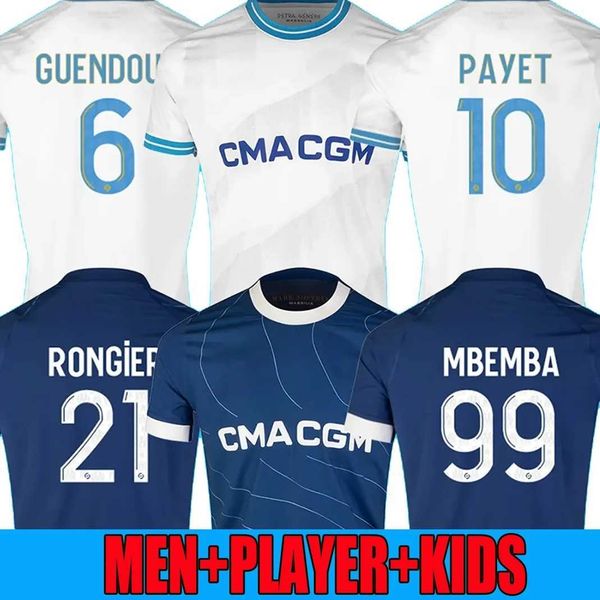 

23 24 soccer jerseys 2023 2024 marseilles maillot foot cuisance guendouzi payet football shirts player version men kids veretout under harit, Black;yellow