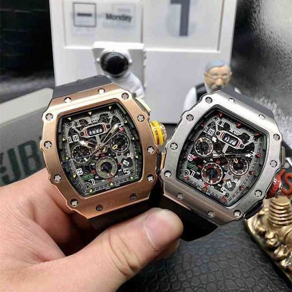

luxury mens mechanics watches richa wristwatch business leisure rm11-03 fully automatic mechanical mill watch mei gold case tape male v2xq
