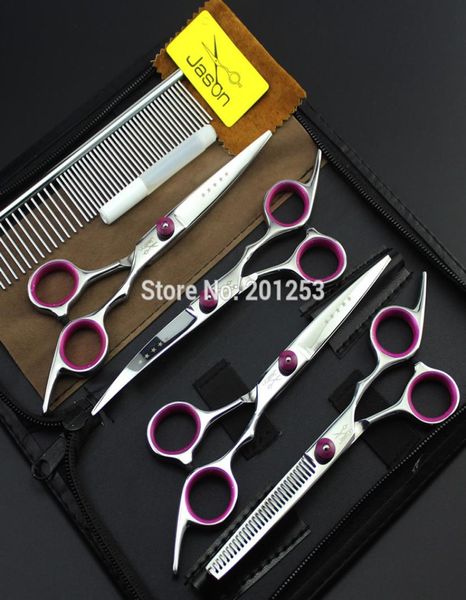 

whole stainless steel 60inch 4pcsset jason pet grooming scissors silver dog shears straight thinningcurved scissorslzs0645836999