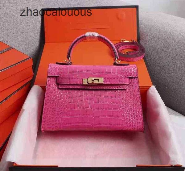 

shoulder hands outlet crossbody designer bag bags leather handbags 2023 kellies summer second generation crocodile pattern messenger mini tb