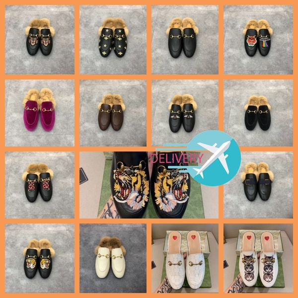 

mules leather slipper real leather mens designer luxury women men jacquard leather slipper jumbo logo canvas flat shoes horsebit princetown, Black