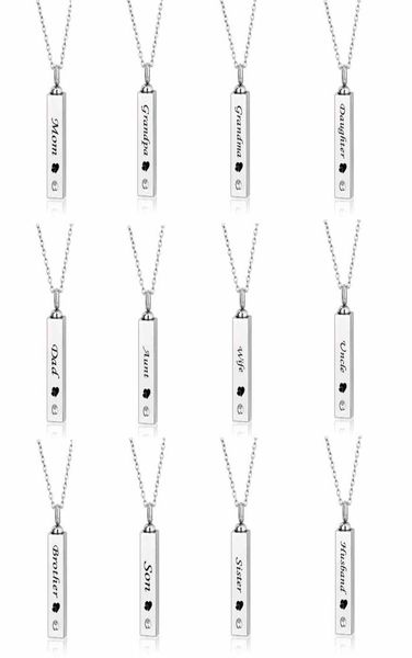 

mom dadgrandmagrandpa cube single stainless steel pendant necklace urn filler kit cremation ashes jewelry1163816, Silver