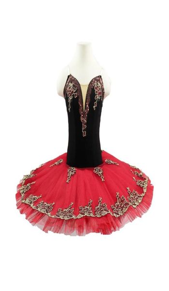 

spanish red black professional tutu ballet for girls practice ballet costumes red ballet tutu don quxote3007369, Black;red