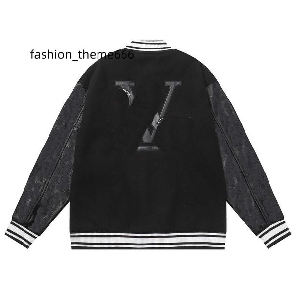 

men jackets designer leather sleeves varsity baseball coat 01, Black;brown