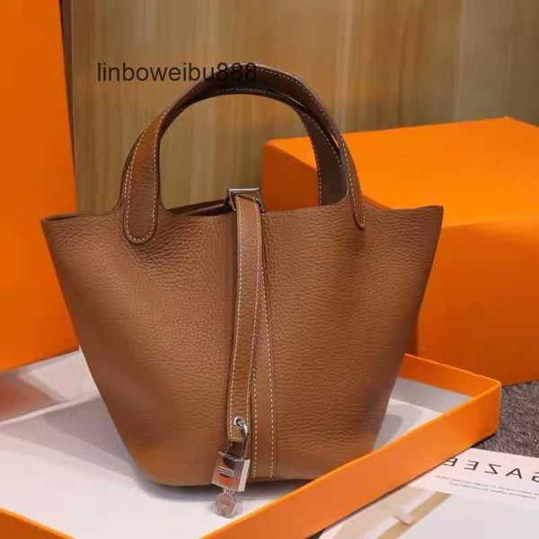 

aherbag authentic totes picotin women's luxury bags h family's new vegetable basket bag portable bucket bag women's litchi pa