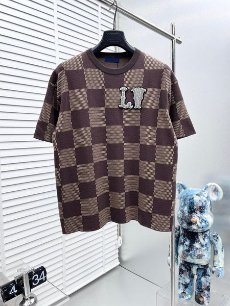 

men's plus tees & polos round neck embroidered and printed polar style summer wear with street pure cotton m set shorts tshirt 3qd, Black;brown