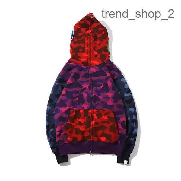 

men's designer hooded zippered jacket bapes hoodie camouflage print shark hoodie bathing ape y2k american street fashion selling hoodie, Black