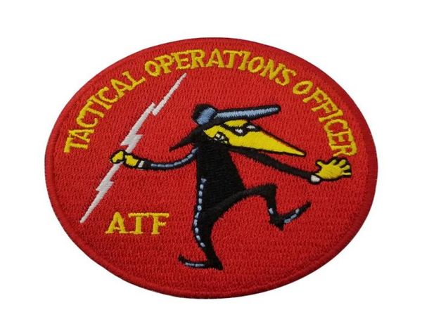 

tactical operations officer aff police embroidery patch for clothing jeans bag decoration iron on patch 8188976, Black