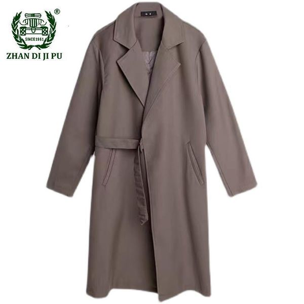 

men's trench coats autumn coat men solid color korean loose long jacket business casual windbreaker mens fashion overcoat 230809, Tan;black