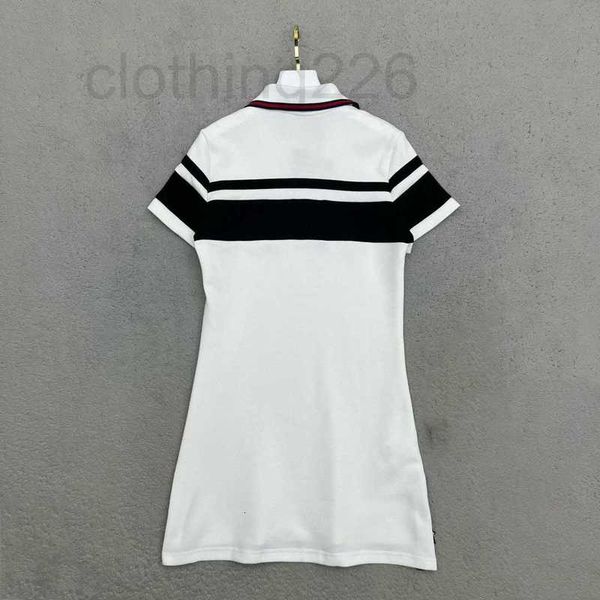 

basic & casual dresses designer 23 early autumn new commuter style temperament reduced age double emblem decoration contrast color polo dres, Black;gray