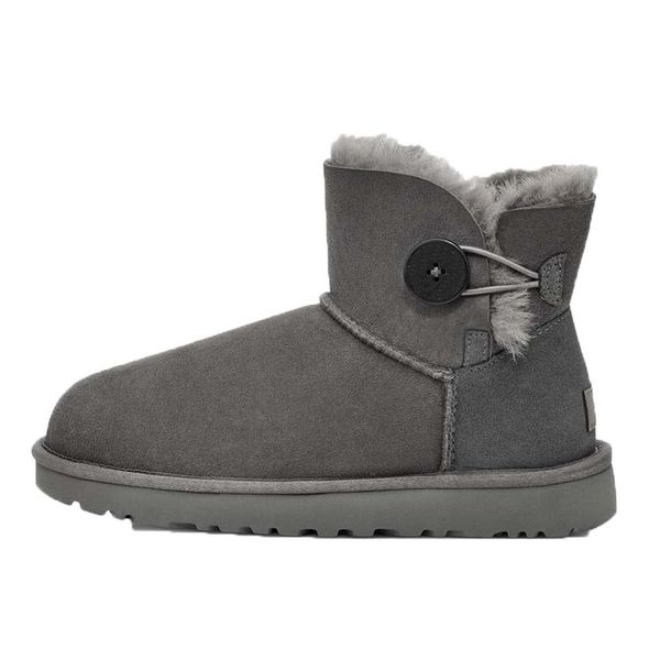 

autumn and winter classic boots with deduction mini short tube casual flat bottom comfortable plush thickened snow boots mid tube boots leat, Black