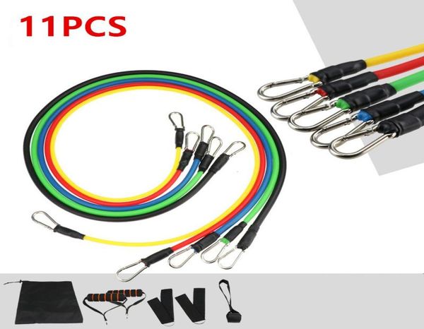 

11pcsset latex resistance bands yoga pull rope tube expander fitness equipment home elastic bands for exercise workout training5803140