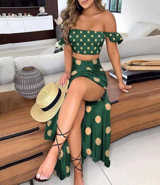 

two piece dress women boho wrap summer lond holiday maxi sundress floral print elegante cocktail female dresses evening wear casua6067018, White