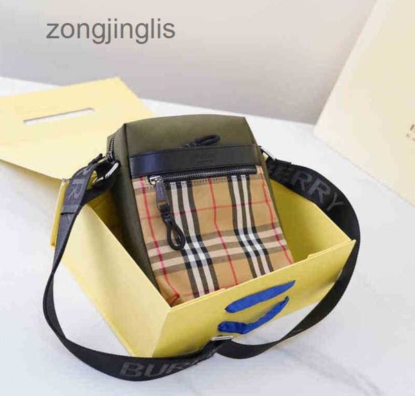 

mens ladies printed burbreryes classic designer bag single classic checked letter messenger splicing contrast waist nylon canvas shoulder ba