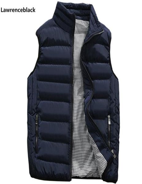 

mens jacket sleeveless vest winter fashion casual slim coats brand clothing cottonpadded men039s vest men waistcoat big size 65326205, Black;white