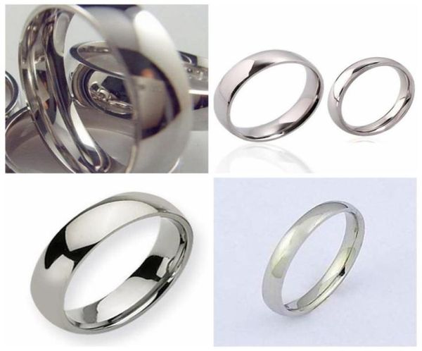 

whole 50pcs 468 mm arc silver simple mirro band stainless steel rings jewelry finger ring wedding couples ring13454898950225