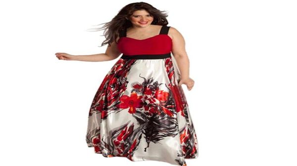 

plus size dress women floral printed vintage long evening party clothing lady patchwork prom gown formal dresses vestidos 72153354561, White;black