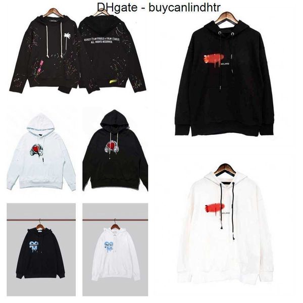 

men's hoodies sweatshirts mens designer sweater spray printed hooded palmes angel hoodie loose lovers pa jumper women hoody oversized, Black