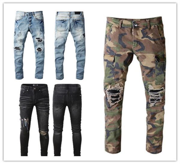 

ripped fashion jeans black cargo pants designer jeans pants light simple lightweight denim classic straight biker casual size 2846916861, Blue