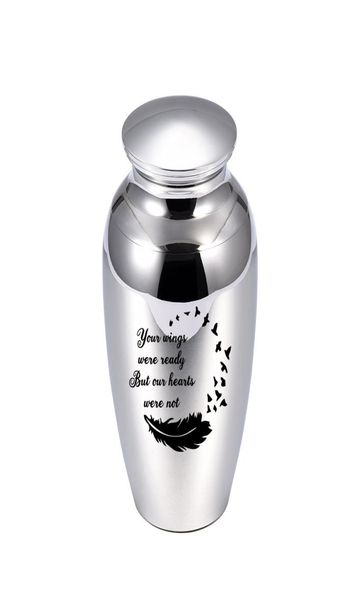 

45x70mm memorial ashes jewelry for pethuman aluminum alloy cremation ashes urn memorial funeral urns with pretty package bag3150582, Silver