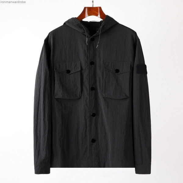 

outerwear designer badges zipper shirt jacket loose style spring autumn mens oxford breathable portable high street stone clothing jacke ogs, Black;brown