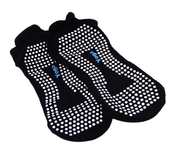 

new cotton nonslip yoga socks with grips for women breathable pilates fitness socks6595008, Black
