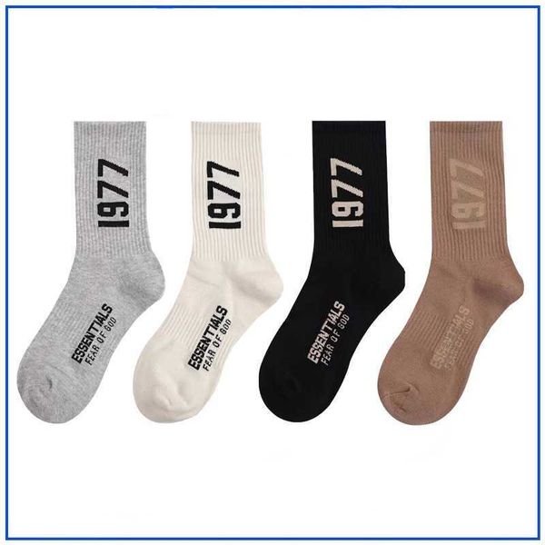 

trendy fog double thread essentials men and women's couples trend street hip hop sports socks 1977 trendy socks, Black